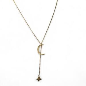 Lili Claspe Rope the Moon Lariat Gold CZ Rachel Zoe Box of Style Necklace